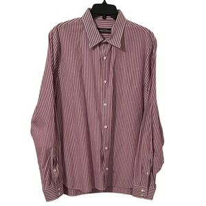 Club Monaco Men's Purple White Stripped Collared Button Down Shirt Size XL